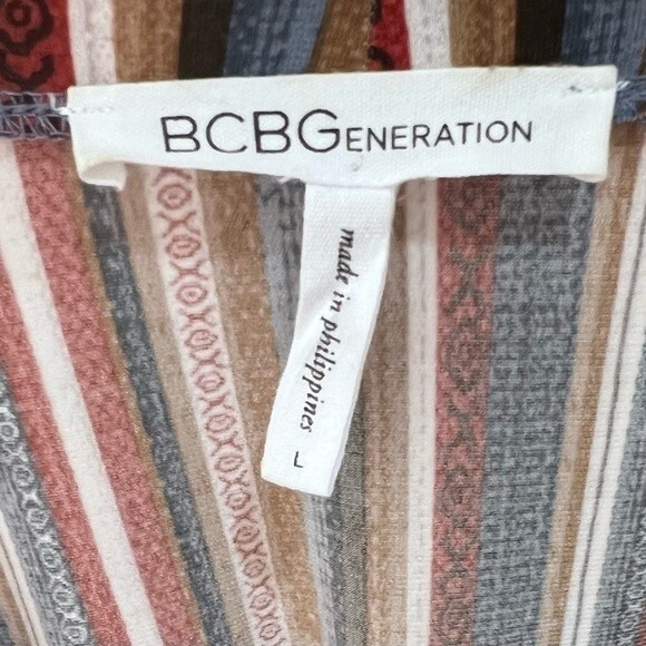 BCBGeneration eclectic earth toned striped shift dress size large - Picture 5 of 6